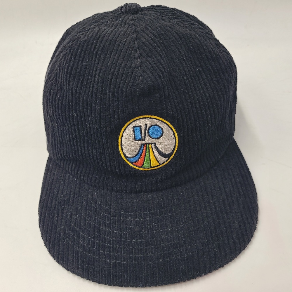 Google Hat Strapback Weld MFG Black Corduroy I/O Tech Promo Computer Casual Men